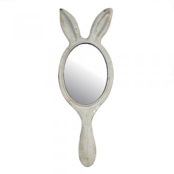 うさぎ手鏡 グレー 2個セットおしゃれ アンティーク調 エレガント 優雅 かわいい 高さ30
