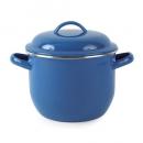 ホーロー鍋 両手鍋 ブルー 北欧テイスト おしゃれ 錆びにくい 丈夫 直径19