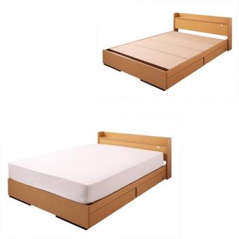 コンセント付き収納ベッド【Mona】モナ【ボンネルコイルマットレス付き】