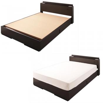 モダンライト・コンセント付き収納ベッド【Yuan】ユアン【ボンネルコイルマットレス付き】