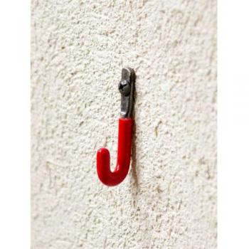 Jフック PE赤 6個セット アイアン おしゃれ シンプル 壁掛け フック 帽子 ストール掛