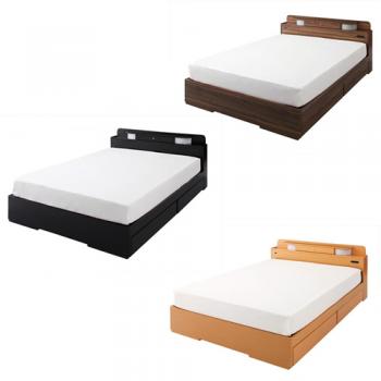 照明・コンセント付き収納ベッド【Comfa】コンファ【ポケットコイルマットレス付き】