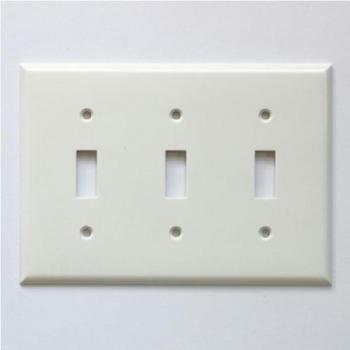 プラスチック 3口 スイッチプレート ホワイト DIY スイッチカバー made in USA