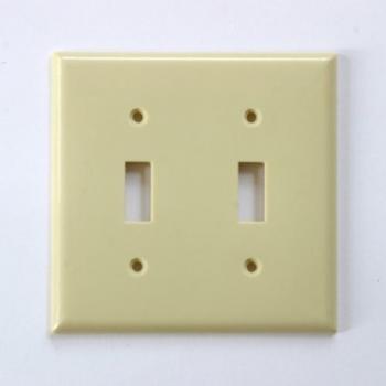 プラスチック 2口 スイッチプレート ベージュ DIY スイッチカバー made in USA