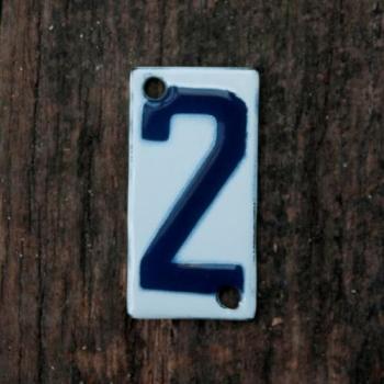 ホーローナンバープレート2 5個セット サインプレート 数字 かわいい アンティーク調