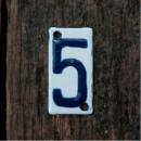 ホーローナンバープレート5 5個セット サインプレート 数字 かわいい アンティーク調