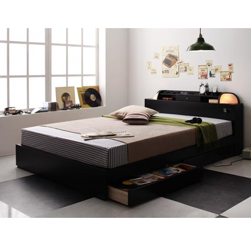 照明・コンセント付き収納ベッド【Beat】ビート【フレームのみ】