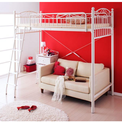 高さが選べる!ロマンティックアイアンロフトベッド【Mary】マリー