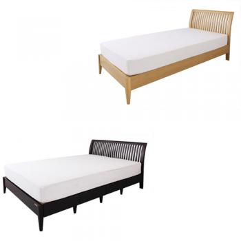 タモのデザインパネルすのこベッド【Kurva】カルヴァ/引き出あり【国産ポケットコイルマットレス付】