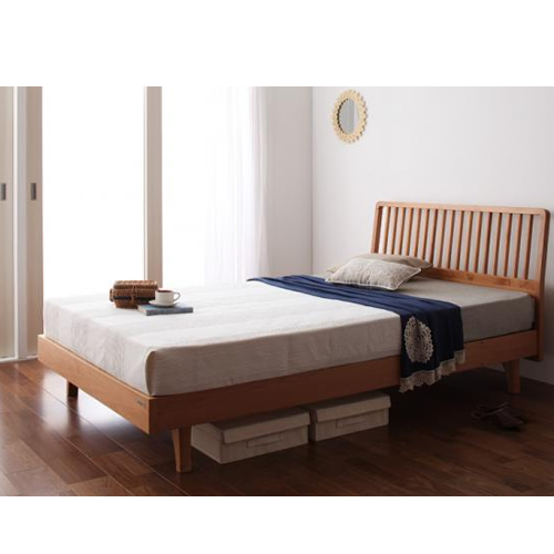 デザインパネルすのこベッド【Nora】ノラ【国産ポケットコイルマットレス付き】