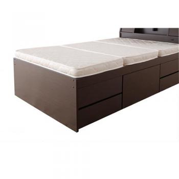 照明・コンセント付きチェストベッド【Fable】ファーブル【三つ折りポケットコイルマットレス付き】