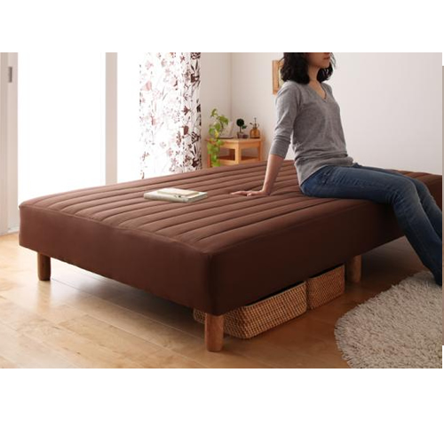 色・寝心地が選べる!20色カバーリングポケットコイルマットレスベッド　シングル(脚22cm)