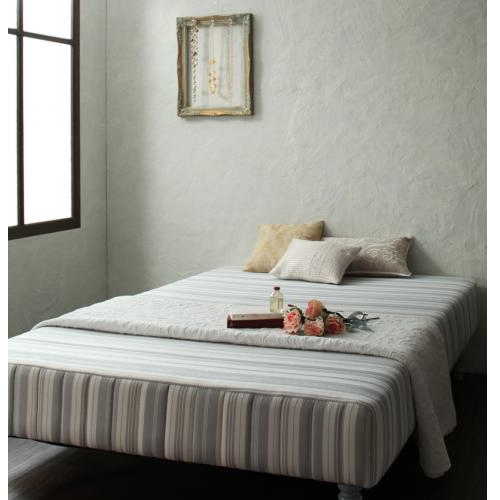 大人ガーリーストライプのボンネルコイルマットレスベッド【Simone】シモーヌ