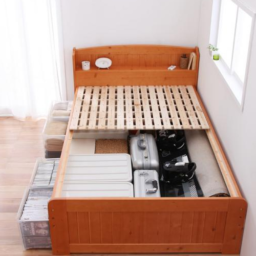 高さが調整出来る宮付きすのこベッド【pittarida】ピッタリダ