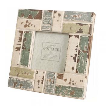 ミックスフォトフレーム マンゴーウッド 木製 おしゃれ アンティーク調 シャビー カラフル 縦19