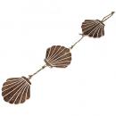 ウッドオーナメント3連シェル 2個セット ディスプレイ インテリア雑貨 おしゃれ 幅20