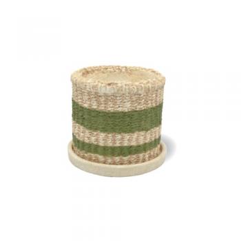 ボーダージュートポットB グリーン プランター 鉢 2個セット セメント おしゃれ 直径13