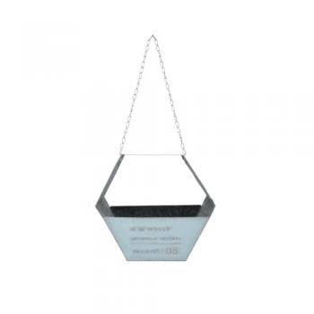 R.G.ハンギングヘキサゴン02 ホワイトブルー フラワーポット 2個セット ブリキ 高さ23