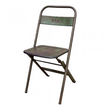 ブロカントパイプチェアー01 2個セット アイアン アンティーク調 グリーン おしゃれ 高さ81.5