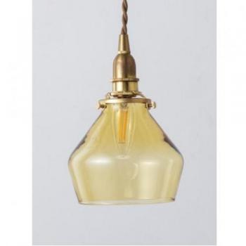 ガラスシェード ポワー イエロー ランプシェード 照明器具 ペンダントライト用 職人 高さ115