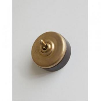 ブラススイッチ ブラウン 照明器具 ロータリースイッチ おしゃれ 真鍮 直径55