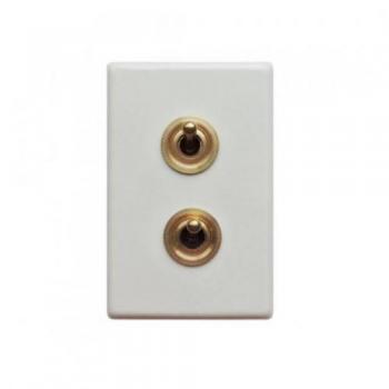 陶器スイッチダブル 照明器具 スイッチプレート おしゃれ ホワイト 高さ115