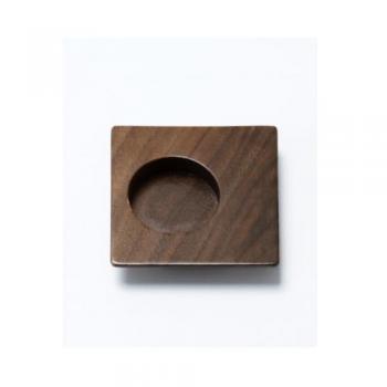 四角寄り引手 Walnut ミディアムブラウン 木製 ナチュラル DIY ノブ おしゃれ 直径65