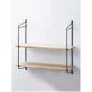 ウォールシェルフ ブラック アイアン 木製 ナチュラル 棚 天然木 おしゃれ 高さ440