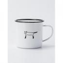 ねこマグカップ② 2個セット ホワイト キッチン用品 かわいい ホウロウ おしゃれ 300ml