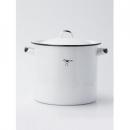 トリポット キャニスター ホワイト キッチン用品 かわいい ホウロウ 容量5L