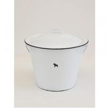 ふた付バケツ ② 2個セット シンプル 掃除用品 ホウロウ おしゃれ 容量6000cc