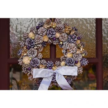 パリモーヴXmasリース(Mサイズ)クリスマス 上品 ドライフラワー