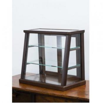 スライドショーケース 木製 ガラス 小ぶり おしゃれ シャビー ディスプレイ 高さ385