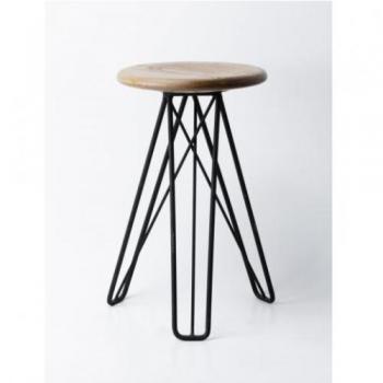 スツール インダストリアル 椅子 おしゃれ アイアン 木製 ライトブラウン 高さ460