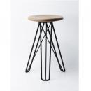 スツール インダストリアル 椅子 おしゃれ アイアン 木製 ライトブラウン 高さ460