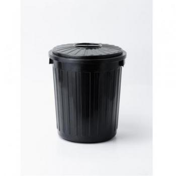 ふた付きバケツ 3個セット カジュアル プラスチック ブラック おしゃれ ダストボックス 直径280