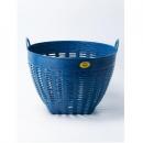 ハンドル付バスケット ブルー 3個セット カジュアル プラスチック かご おしゃれ 直径430