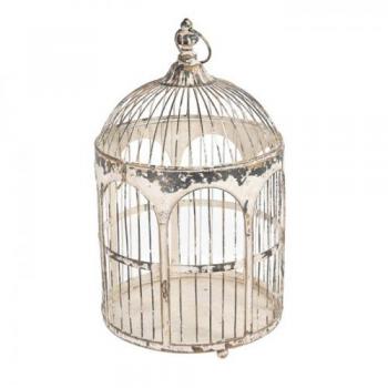 BIRD CAGE シャビー アンティーク調 プランタースタンド ホワイト おしゃれ 高さ54.5