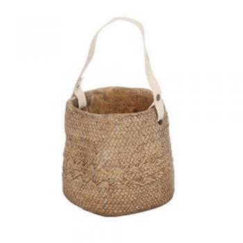 CEMENT BASKET POT NATURAL S プランター ブラウン バスケット 高さ19