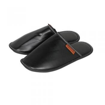 PU SLIPPERS MEN_BLACK ルームシューズ スリッパ かっこいい サイズ43/44