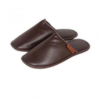 PU SLIPPERS MEN_BROWN ルームシューズ スリッパ かっこいい サイズ43/44