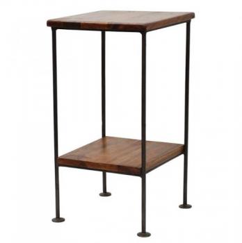 サイドテーブル 木製 シンプル アイアン アンティーク調 シーシャムウッド 高さ48