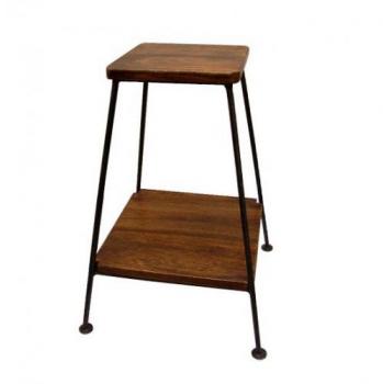スツール 木製 シンプル アイアン アンティーク調 シーシャムウッド 高さ47