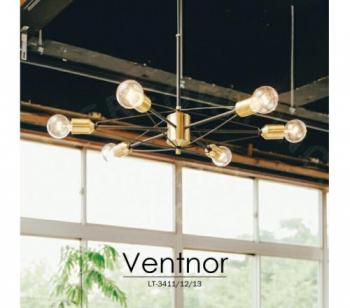 ヴェントナー ペンダントライト クリアボール球付き 天井照明 ブラック 幅81