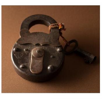 南京錠 鍵 アンティーク雑貨 ブラス 真鍮 おしゃれ ドイツ ブロンズ アイアン 長さ13