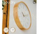 ブードリー 壁掛け時計 NA 木製 ウォールクロック ナチュラル おしゃれ 高さ30