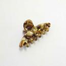 ヘアークリップ グロス クレンメン BR ブラウン セルロイド マーブル ヘアアクセサリー 幅6.5