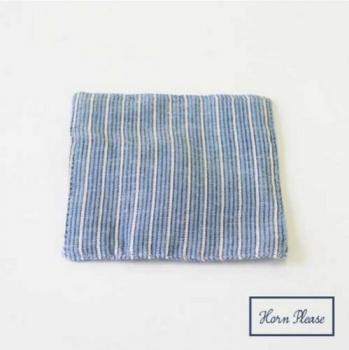 コースター ファイン ストライプ BL ブルー 5枚セット コットン ナチュラル リネン 幅10