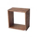 RECYCLE WOOD オープンBOX スクエア (S)アンティーク調 シェルフ ブラウン 幅30