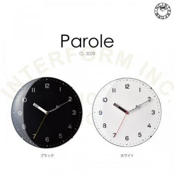 パロール BK 壁掛け時計 ウォールクロック ガラス プラスチック モダン おしゃれ 直径36